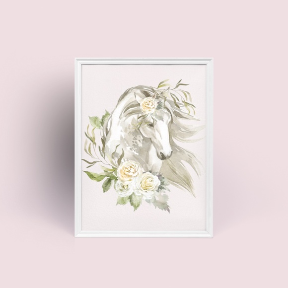 Horse Watercolor Illustration Wall Art Print Poster Unframed - Picture 12 of 17